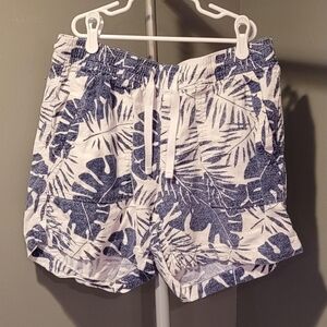 Nautica Tropical Print Linen Shorts